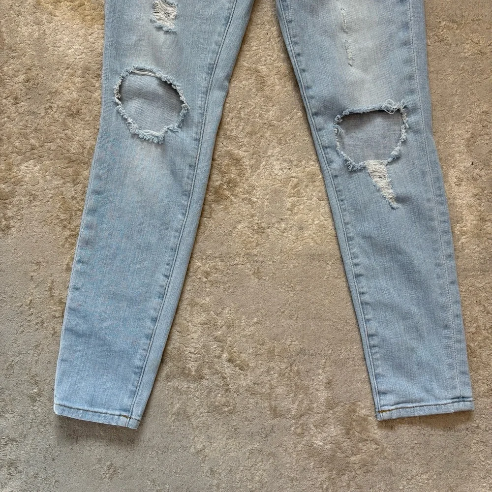 Frame Le Skinny De Jeanne Light Blue Distressed Women's Jeans Size 29 - Picture 6 of 9